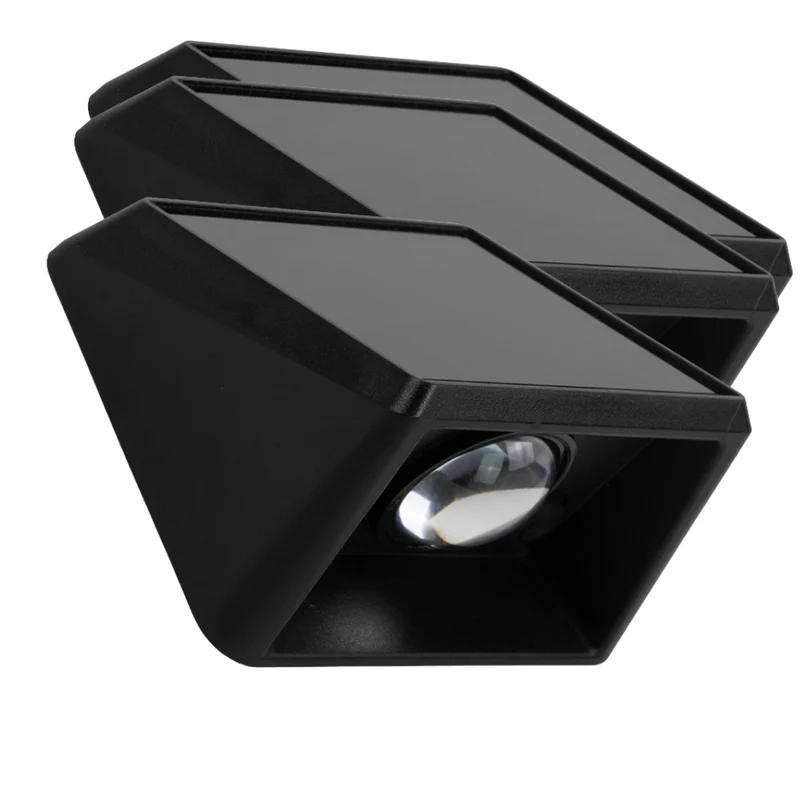 Solar-Wandleuchte, 1 W, 18 lm, CCT, schwarz, IP54, Akku