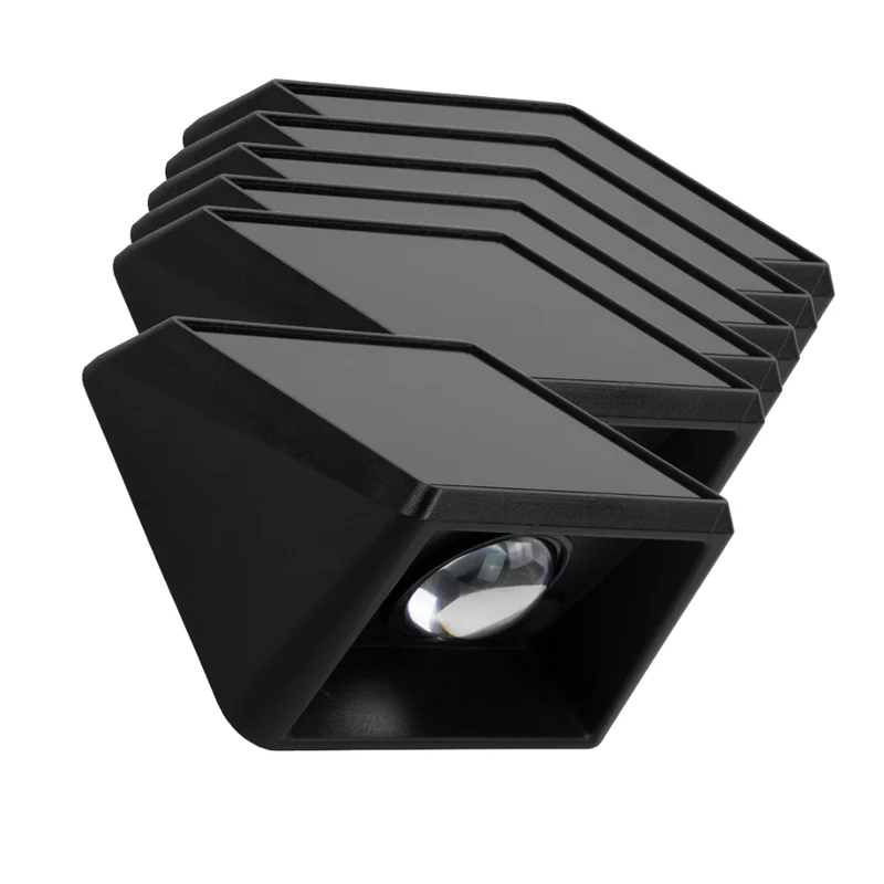 Solar-Wandleuchte, 1 W, 18 lm, CCT, schwarz, IP54, Akku