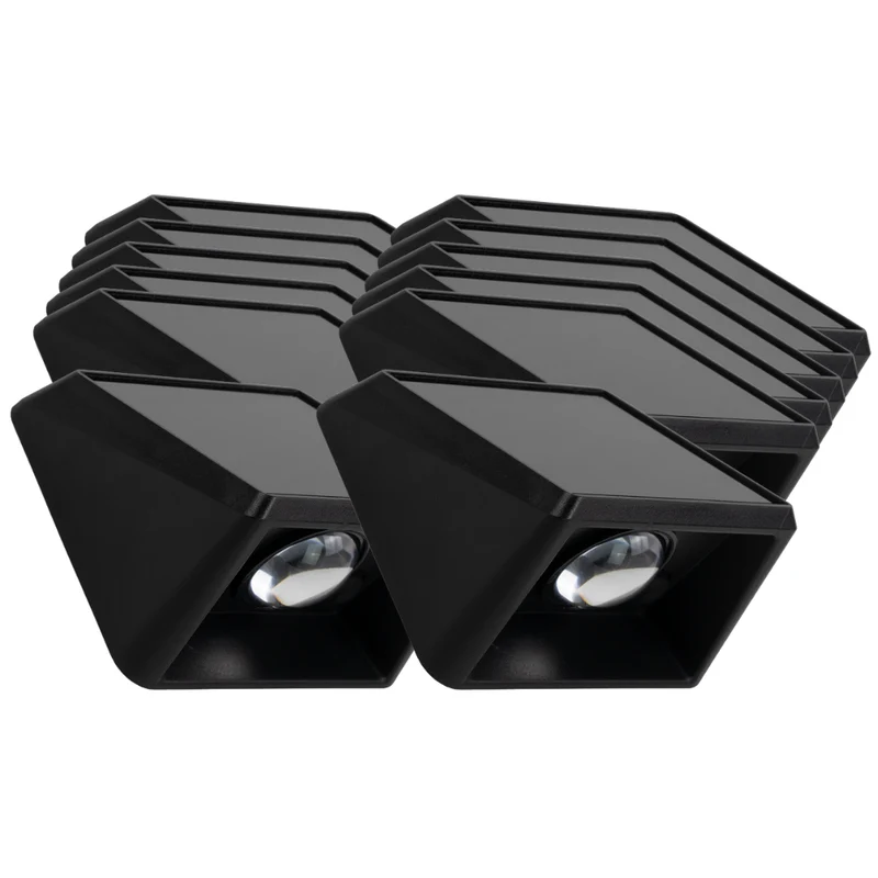Solar-Wandleuchte, 1 W, 18 lm, CCT, schwarz, IP54, Akku