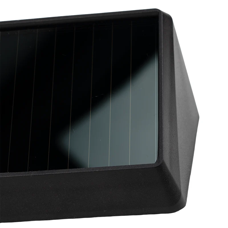 Solar-Wandleuchte, 1 W, 18 lm, CCT, schwarz, IP54, Akku