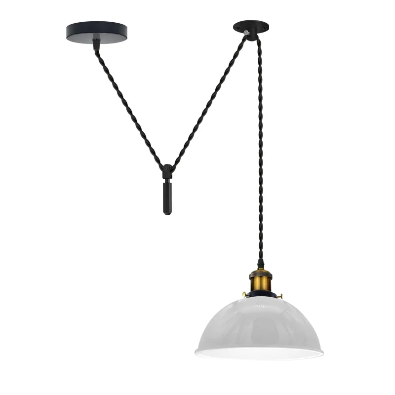 Weiß Metall Pendelleuchte Hängelampe Ø 21cm Fur Wohnzimmer~3069