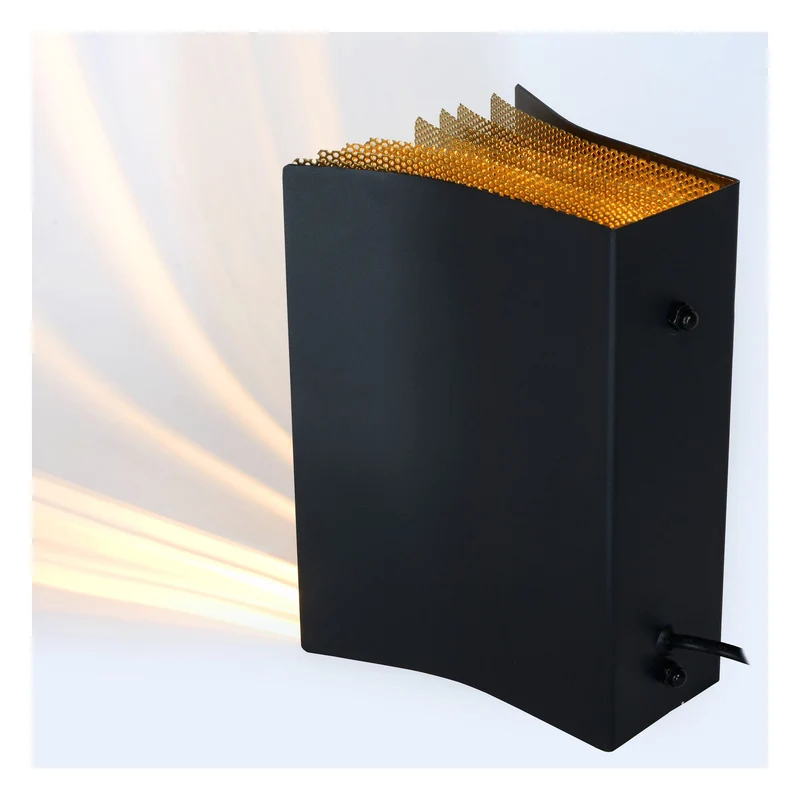 Tischleuchte Extravaganza Livret in Buchform Retro Schwarz, Gold