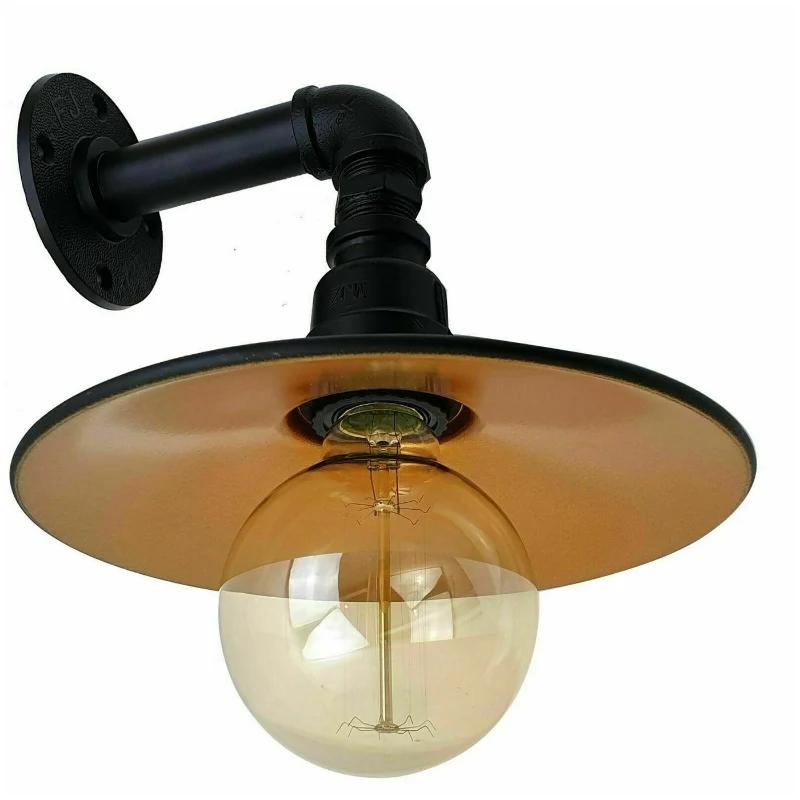 Wasserpfeifen Wandleuchte Innen Schwarzgolden mit Schirm~3053
