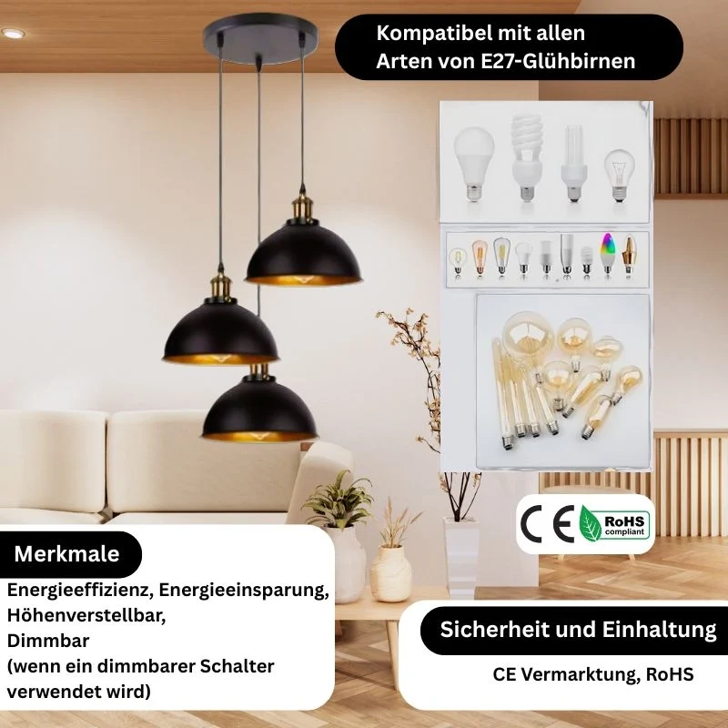 Vintage Decke Pendelleuchte Wohnzimmer~3048