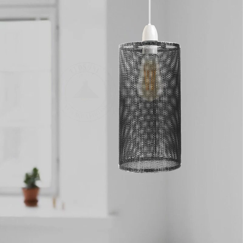 Abat-jour vintage en forme de cage en métal Suspension en métal Lampe