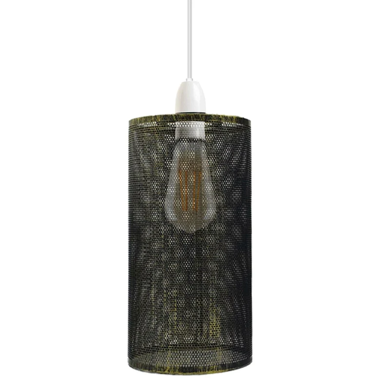 Abat-jour vintage en forme de cage en métal Suspension en métal Lampe