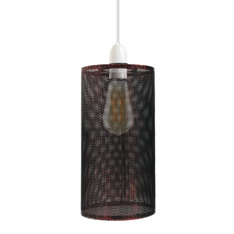 Abat-jour vintage en forme de cage en métal Suspension en métal Lampe