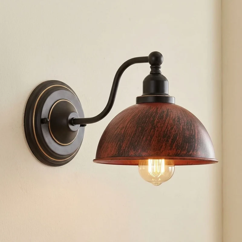 Vintage Farmhouse Wandleuchte – Industrie Wandlampe Bett | Ø 21cm | E27 ~3822