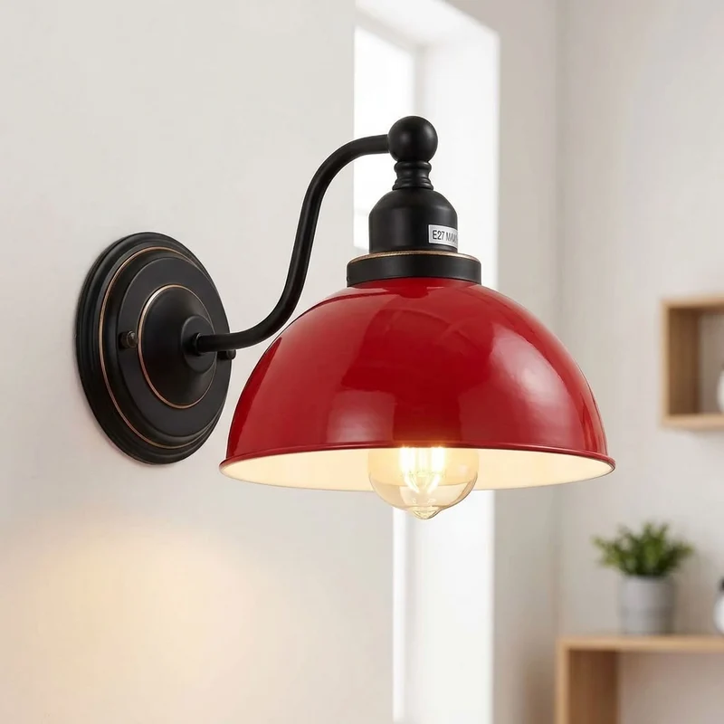 Vintage Farmhouse Wandleuchte – Industrie Wandlampe Bett | Ø 21cm | E27 ~3822