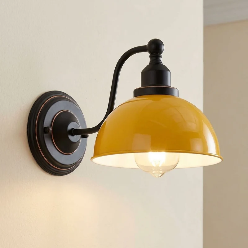Vintage Farmhouse Wandleuchte – Industrie Wandlampe Bett | Ø 21cm | E27 ~3822