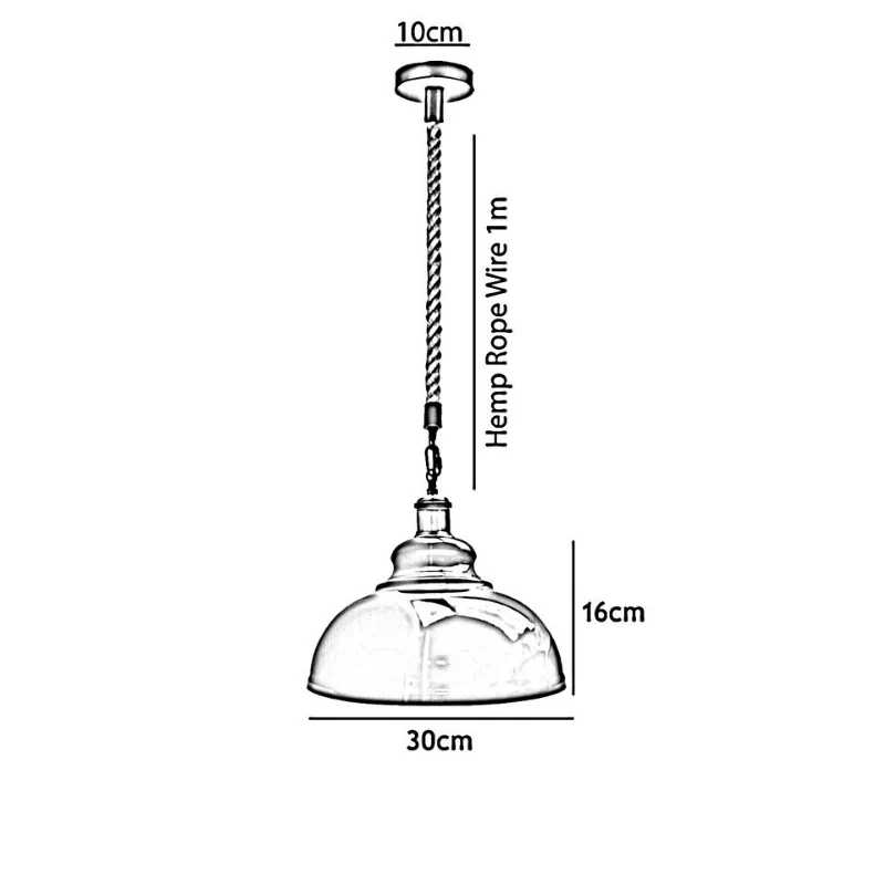 Industrial Hanfseil Pendelleuchte Mit E27 Deckenlampe~3037