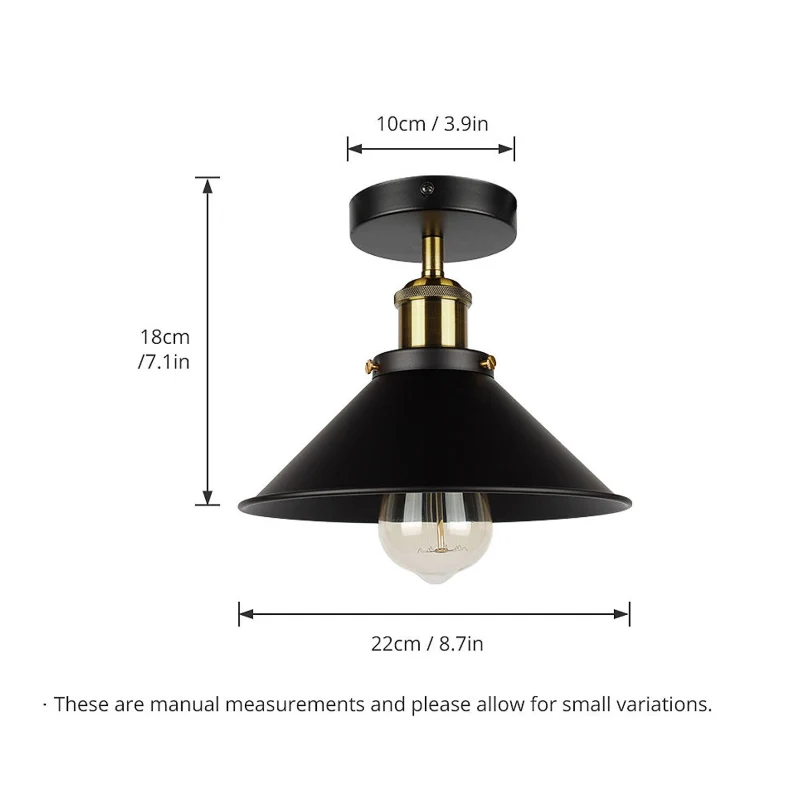 Schwarze LED Deckenlampen 22cm für Küche & Flur~2990