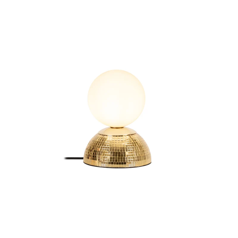Tischlampe Glitzer mit Schirm aus Glas