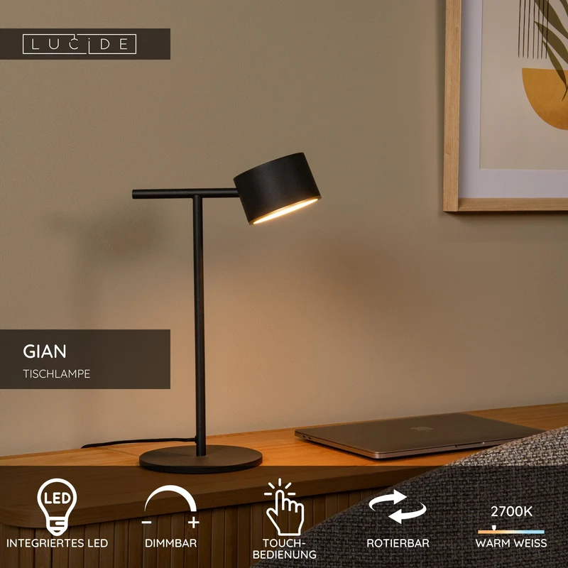 LED-Tischleuchte Gian mit Touchdimmer