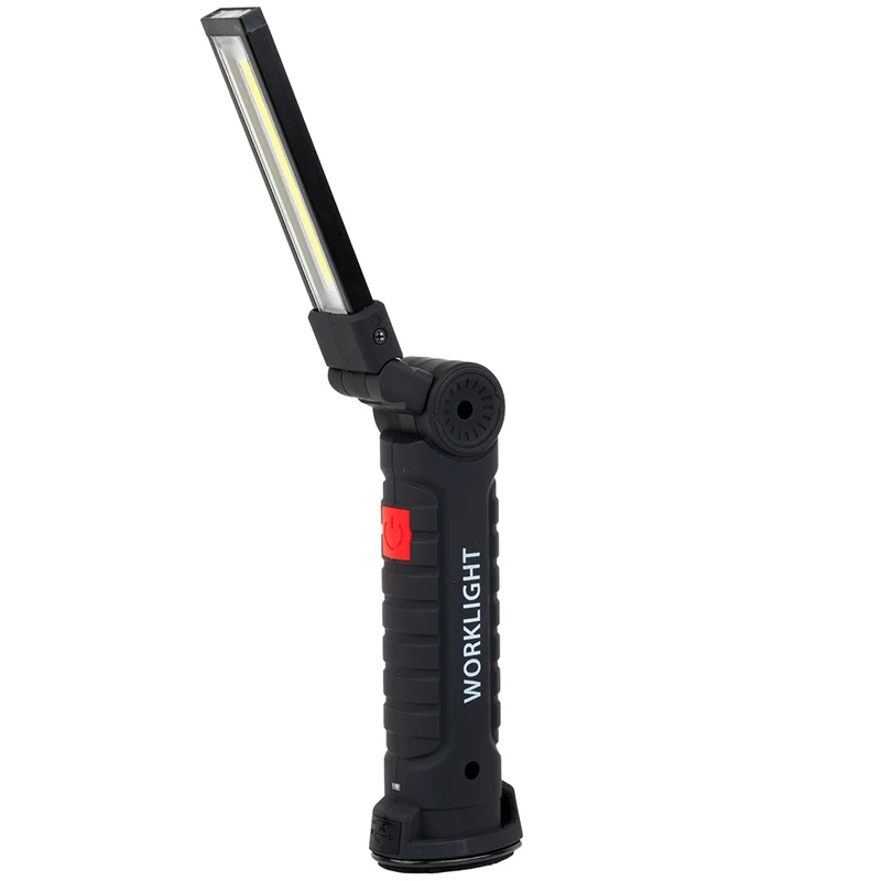 LED-Arbeitsleuchte mit Akku, 5 Lichtmodi, 14 cm, mit Magnet und Haken, USB-aufladbar, drehbare Taschenlampe, Inspektionsleuchte