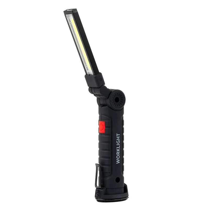 LED-Arbeitsleuchte mit Akku, 5 Lichtmodi, 11 cm, mit Magnet und Haken, USB-aufladbar, drehbare Taschenlampe, Inspektionsleuchte