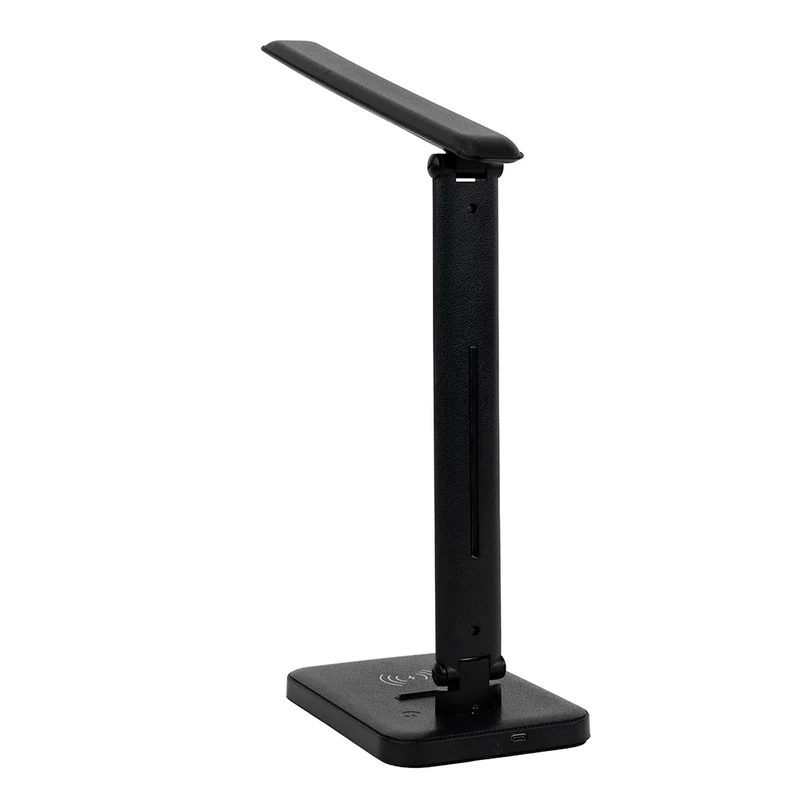 LED-Tischleuchte mit induktiver Ladestation, schwarz, inklusive Dimm- und CCT-Funktion, 5 W Leistung, 160x320 mm