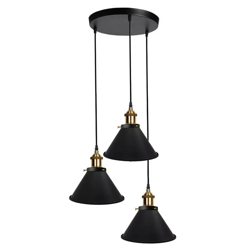 Retro Industrial Style 3 Way Deckenlampenschirm Hängependelleuchten~2965