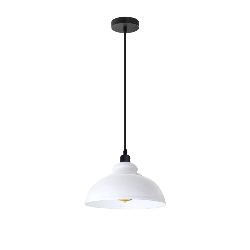 Industrie Pendelleuchte Metall Weiß | Ø29cm Schirm | E27 Fassung~2962