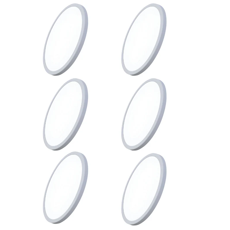 6er Set LED CCT Einbauleuchte, 18 W, 1880 lm, 3000–6000 K