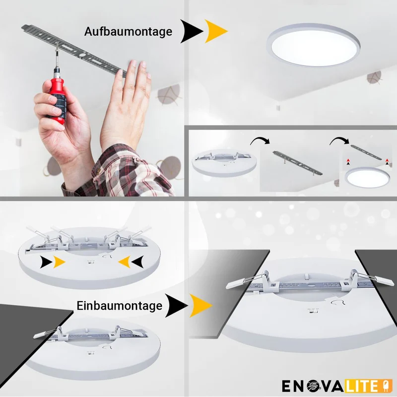 6er Set LED CCT Einbauleuchte, 24 W, 2565 lm, 3000–6000 K