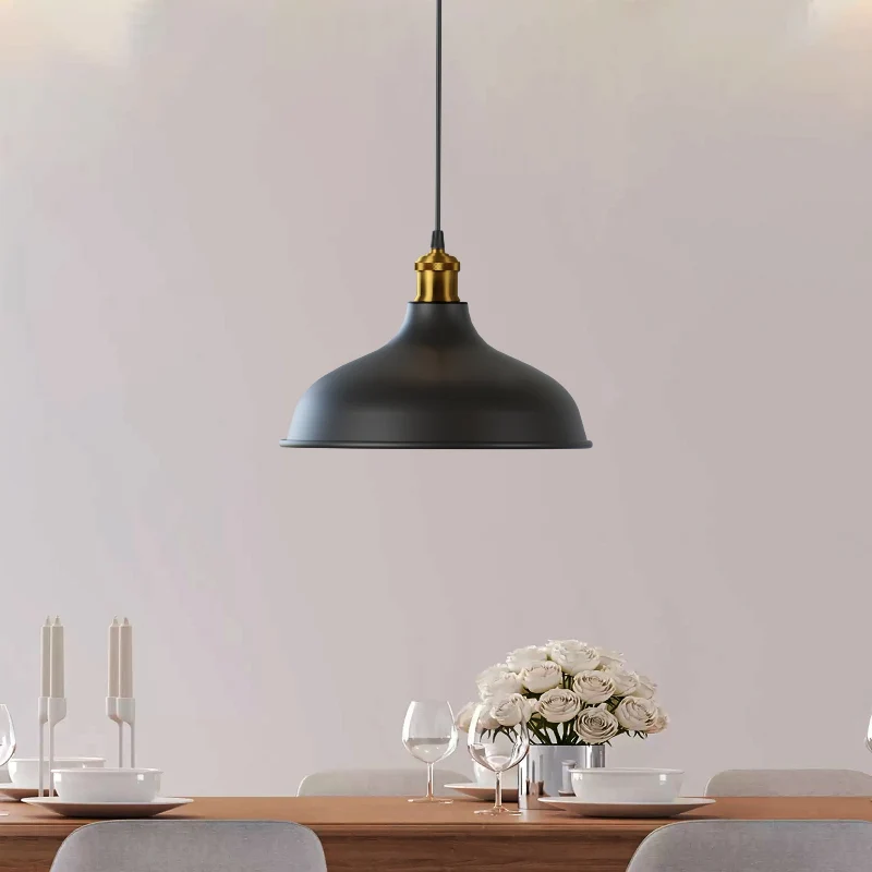 Modern Schwarz Pendelleuchte Ø 36cm mit E27 Fassung~3015