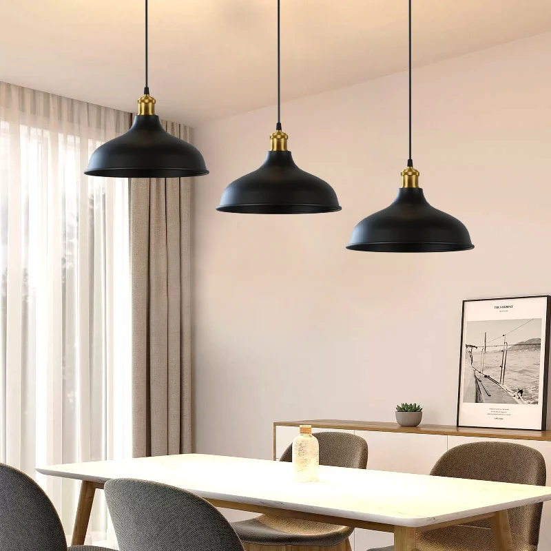 Modern Schwarz Pendelleuchte Ø 36cm mit E27 Fassung~3015