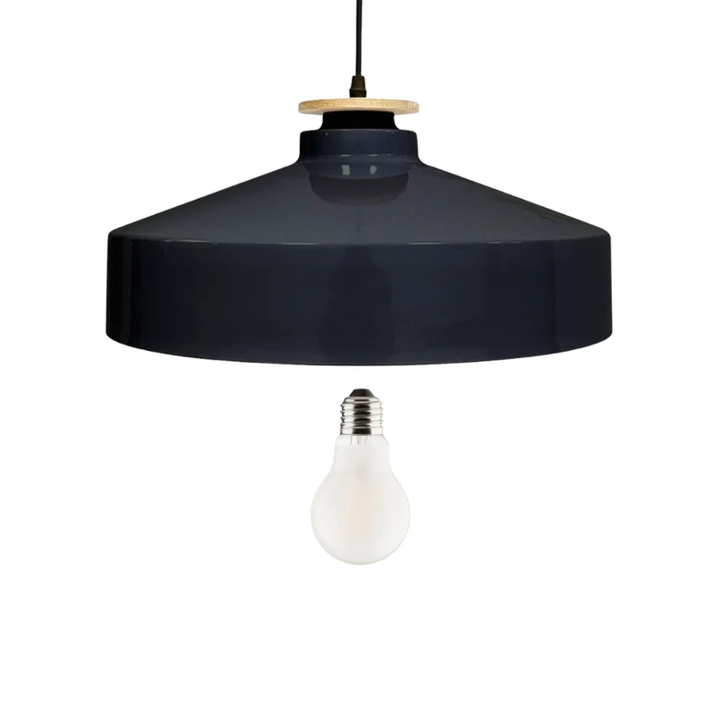 Elegante Pendelleuchte in Schwarz inkl E27-Filamentleuchtmittel, 7W/700lm, 2700K/warmweiß, Milchglas,runde Form, aus Stahl, E27-Fassung, IP20, Ø40 cm