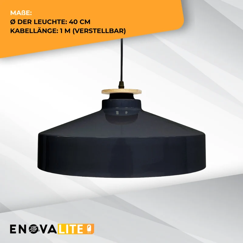 Elegante Pendelleuchte in Schwarz inkl E27-Filamentleuchtmittel, 7W/700lm, 2700K/warmweiß, Milchglas,runde Form, aus Stahl, E27-Fassung, IP20, Ø40 cm