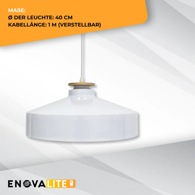 Elegante Pendelleuchte in Weiß inkl E27-Filamentleuchtmittel, 7W/700lm, 2700K/warmweiß, Milchglas, runde Form, aus Stahl, E27-Fassung, IP20, Ø40 cm