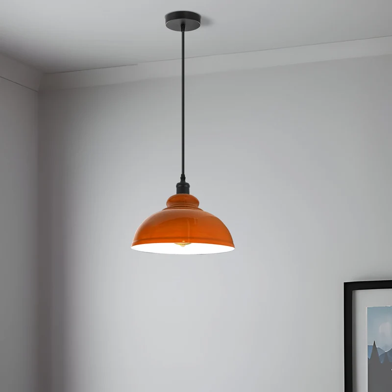 Industrielle Decken-Hängeleuchte mit Metallschirm ~2956