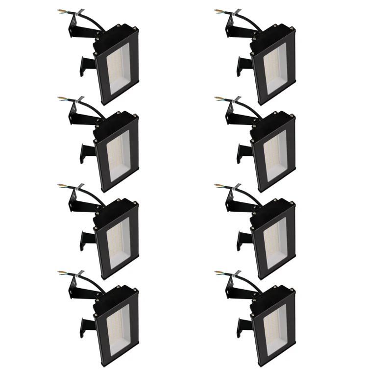 8er Pack LED-Hallenleuchte, linear, 50 W, 5000 lm, 4000 K (neutralweiß), IP65, schwarz