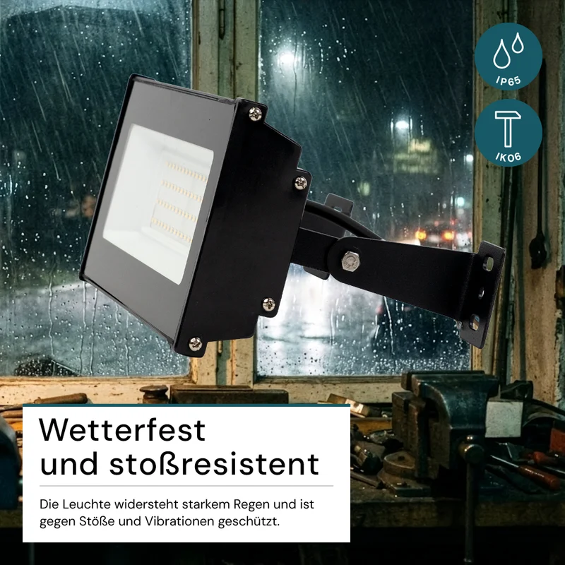 8er Pack LED-Hallenleuchte, linear, 50 W, 5000 lm, 4000 K (neutralweiß), IP65, schwarz