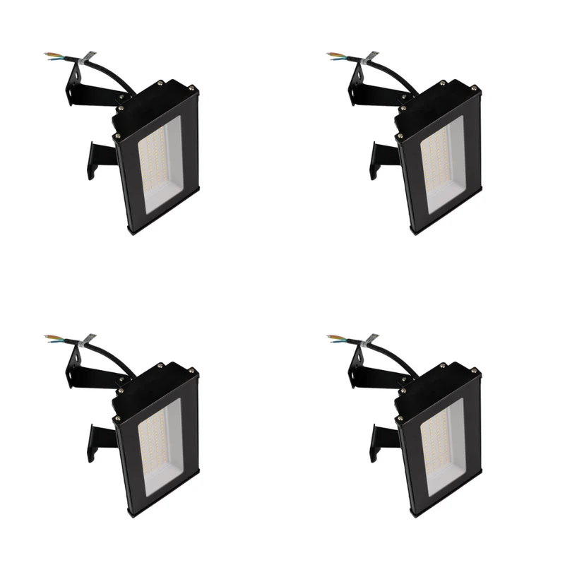 4er Pack LED-Hallenleuchte, linear, 50 W, 5000 lm, 4000 K (neutralweiß), IP65, schwarz