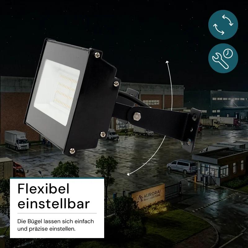 4er Pack LED-Hallenleuchte, linear, 50 W, 5000 lm, 4000 K (neutralweiß), IP65, schwarz