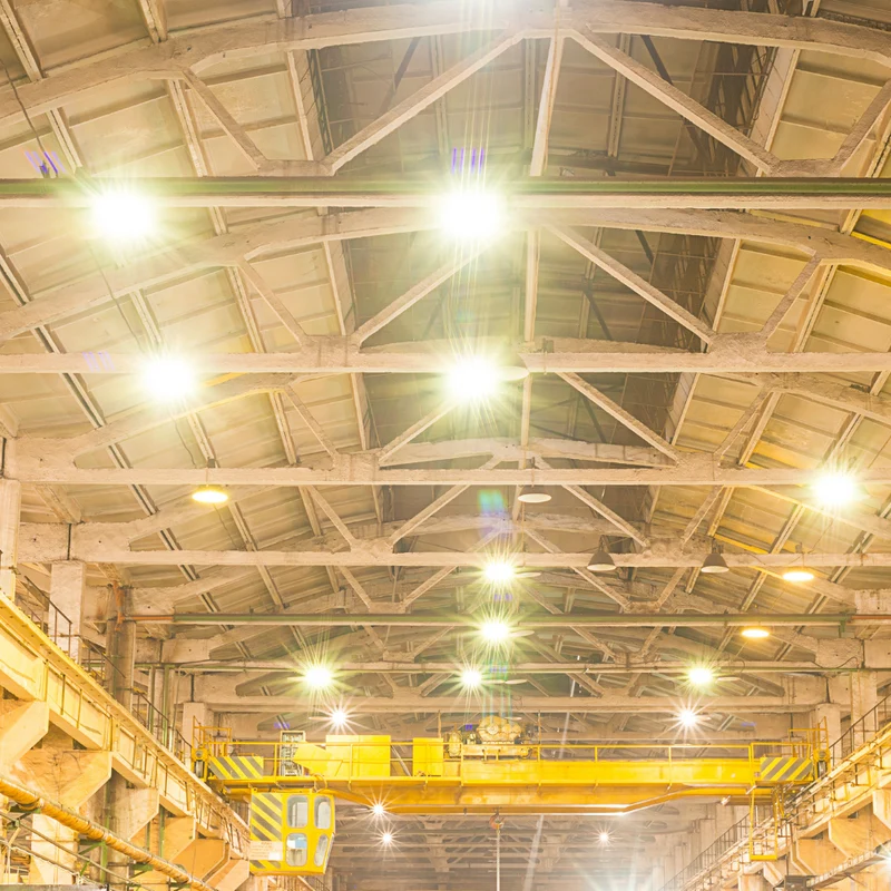 2er-Pack LED-Highbay, Hallenstrahler rund, grau, 100 W, 10000 lm, CCT 3000-6500 K (warm-, neutral-, kaltweiß), IP65