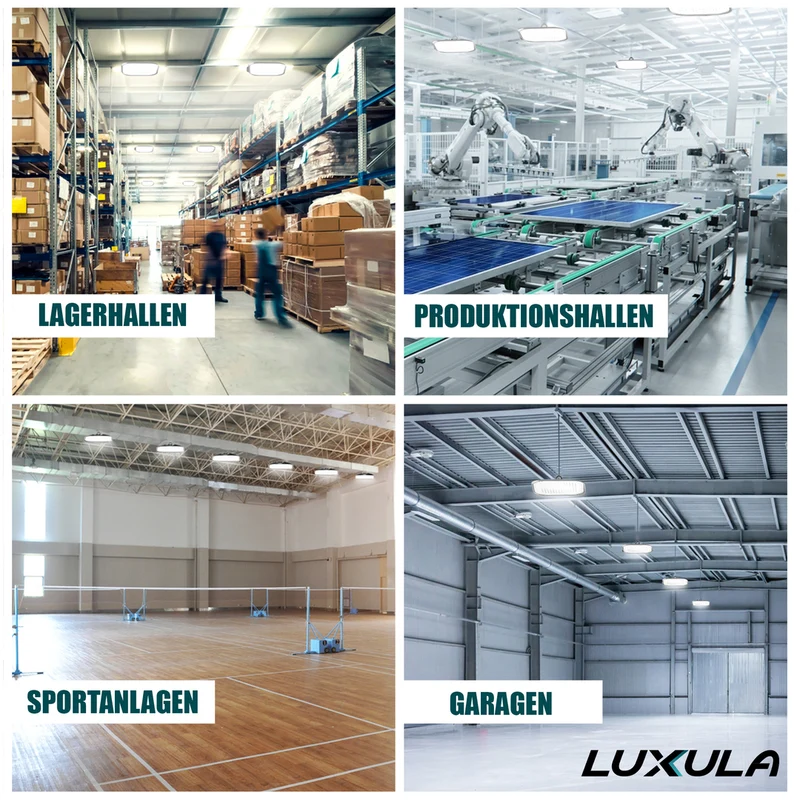5er-Pack LED-HighBay, Hallenstrahler quadratisch, 200 W, 24000 lm, 5000 K (neutralweiß), IP65