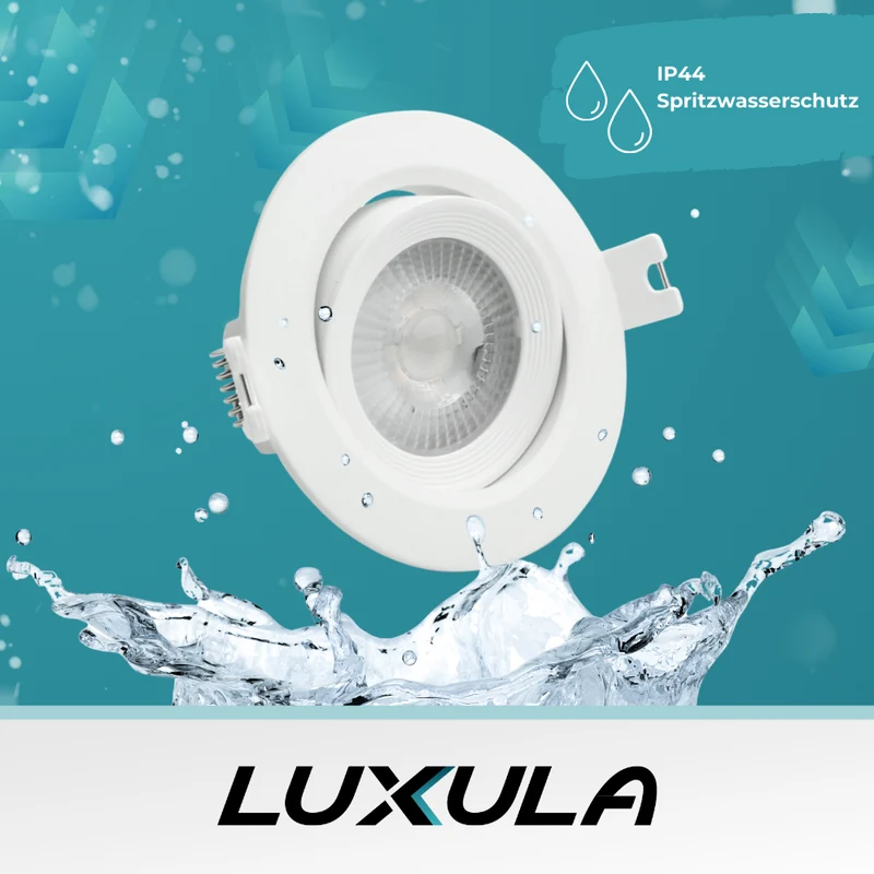 LED CCT Downlight schwenkbar, 7W, 718lm, 38°, IP44, 3000K-4000K-6000K einstellbar