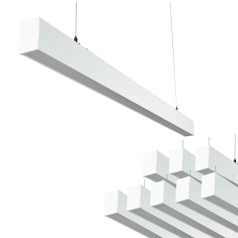 9er-Pack LED Büro-/Tresenleuchte Up&Down, weiß, 120 cm, 30 W, 3600 lm, UGR<19, 3000-6500 K (CCT), LIFUD Netzteil, erweiterbar, Aluminium