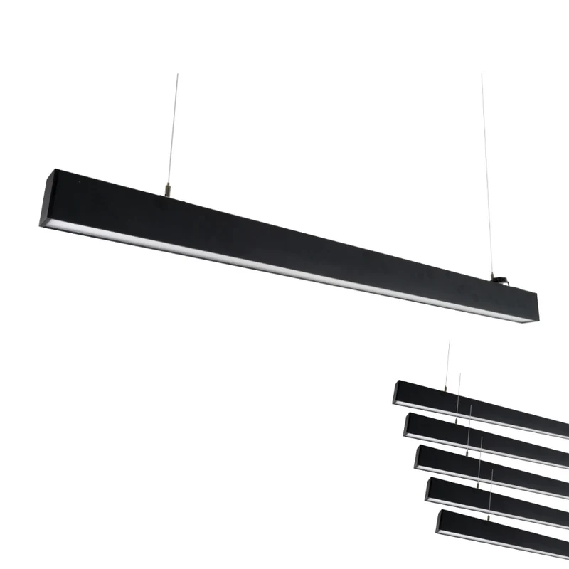 6er-Pack LED Büro-/Tresenleuchte Up&Down, schwarz, 120 cm, 30 W, 3600 lm, UGR<19, 3000-6500 K (CCT), LIFUD Netzteil, erweiterbar, Aluminium