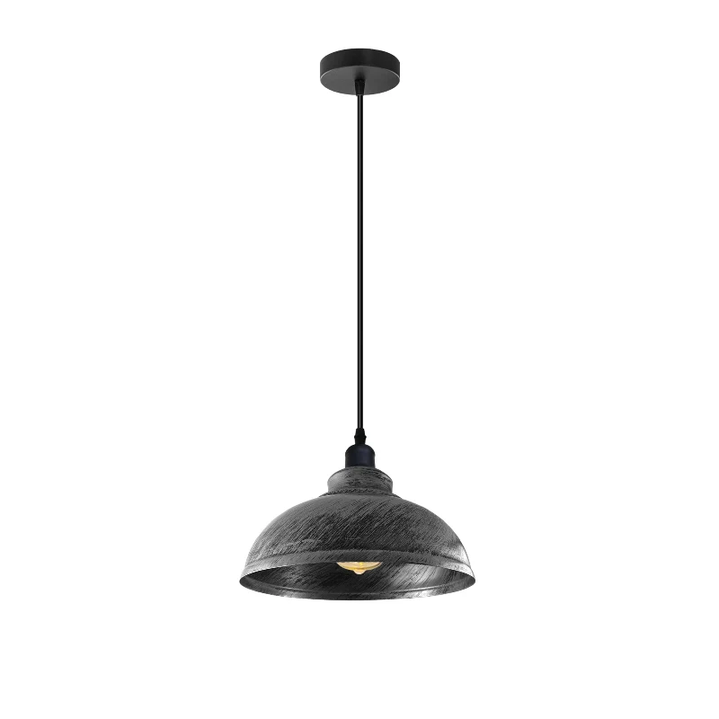 Pendelleuchten vintage, gebürstetes Silber ,Innenlampe~2947