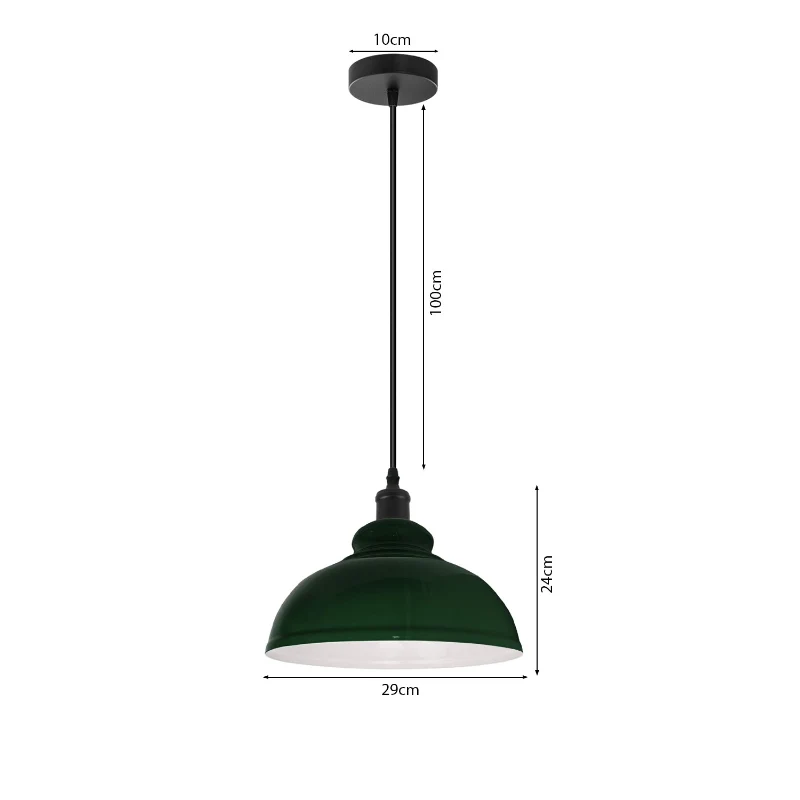 Grüne Pendelleuchte 29cm E27 | Vintage Hängelampe für Esszimmer~2952