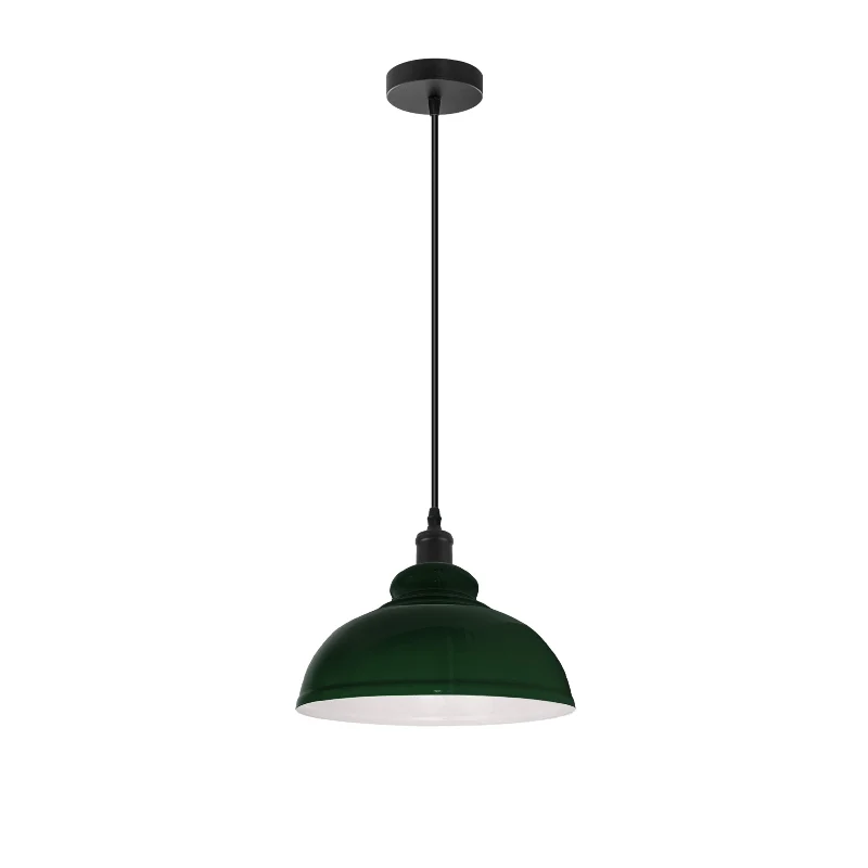 Grüne Pendelleuchte 29cm E27 | Vintage Hängelampe für Esszimmer~2952