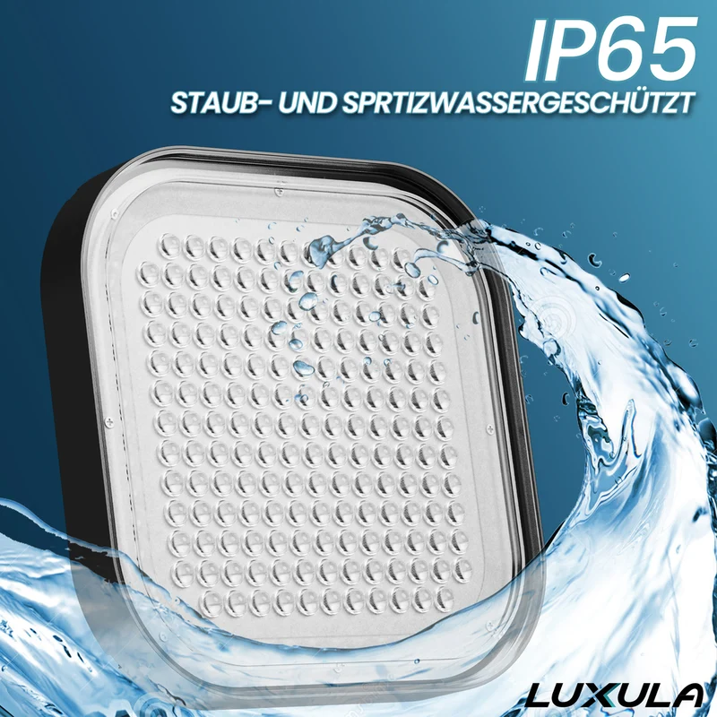 2er-Pack LED-HighBay, Hallenstrahler quadratisch, 150 W, 18000 lm, 5000 K (neutralweiß), IP65