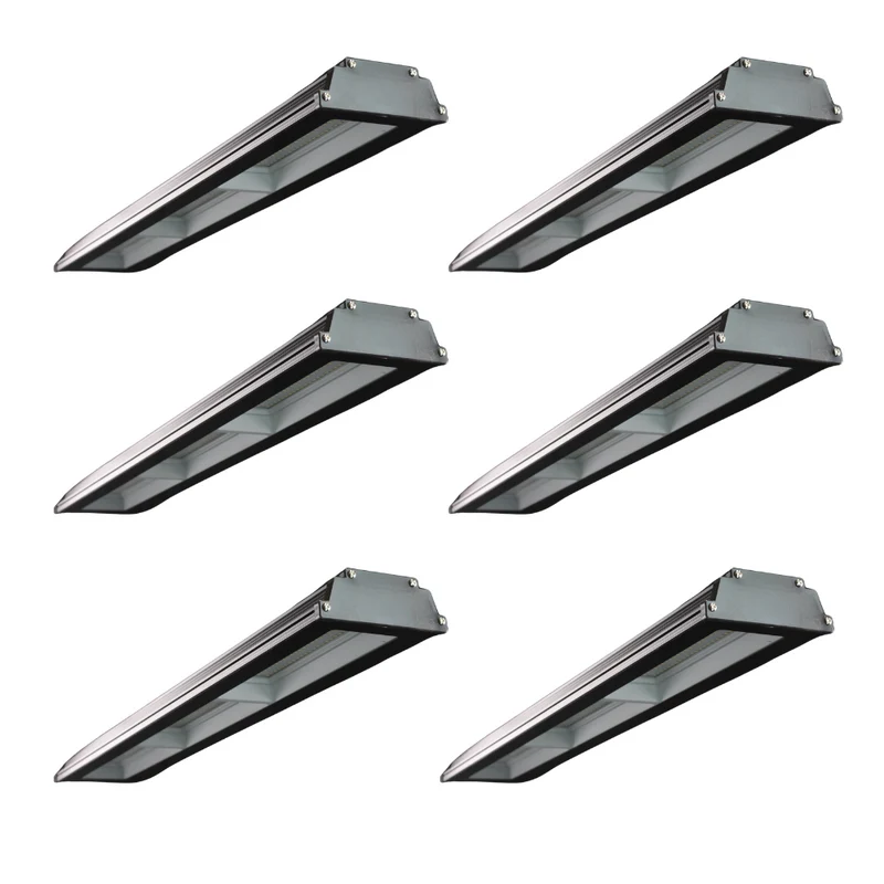 6er Pack LED-Hallenleuchte, linear, 150 W, 15000 lm, 4000 K (neutralweiß), IP65, schwarz