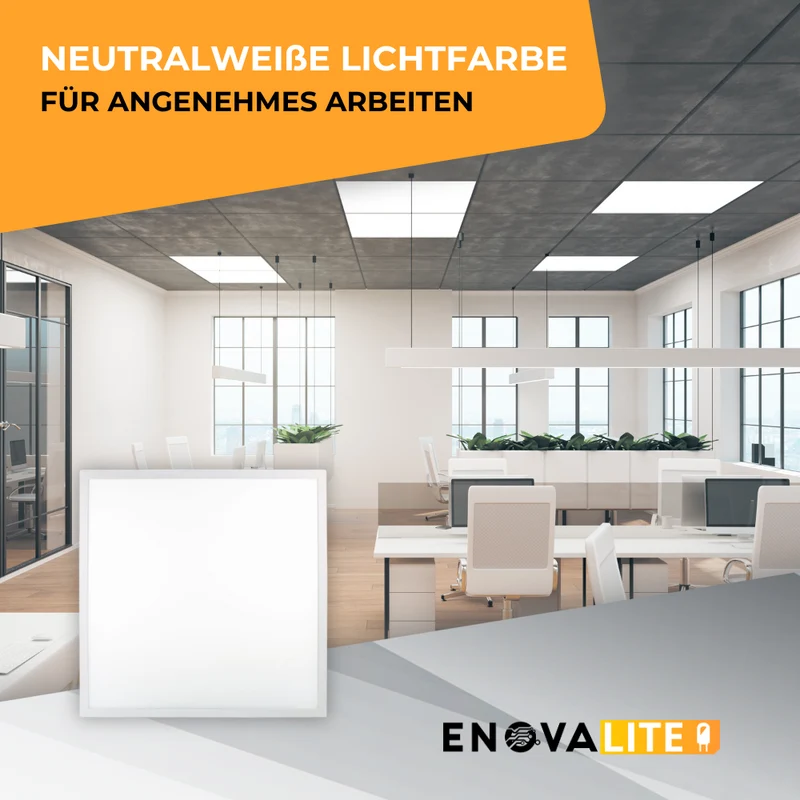 4er-Pack LED Panel, 62x62 cm, 36 W, 3600 lm, 4000 K (neutralweiß)