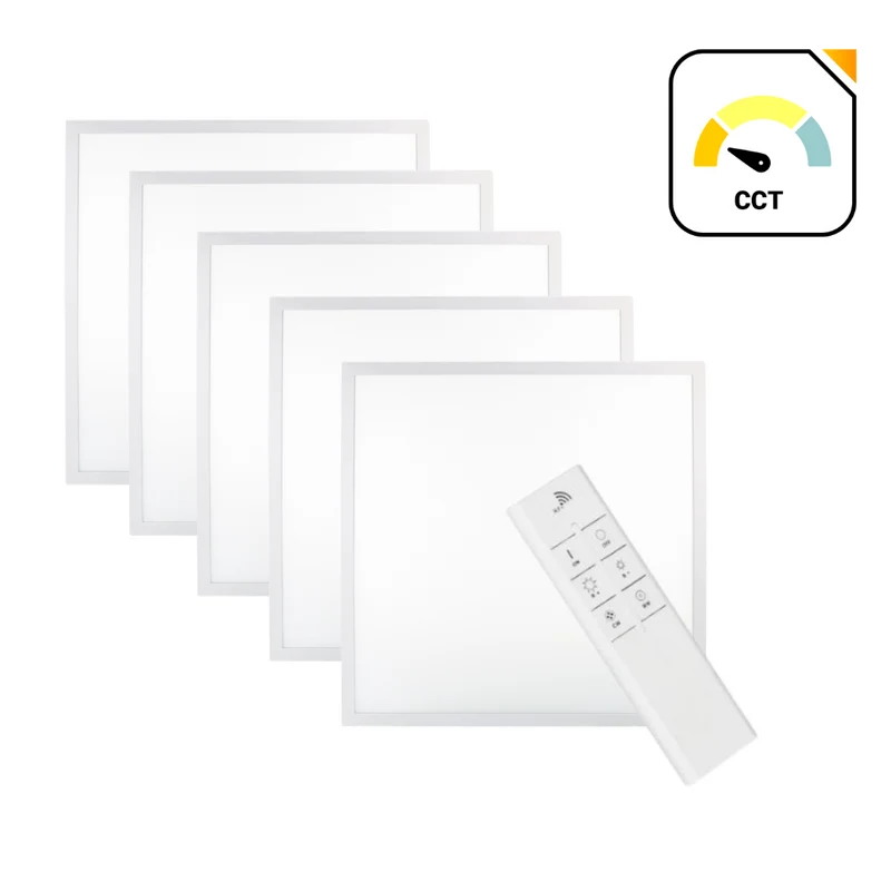 5er Pack LED CCT Panel mit Fernbedienung, 30x30 cm, 18 W, 1700 lm