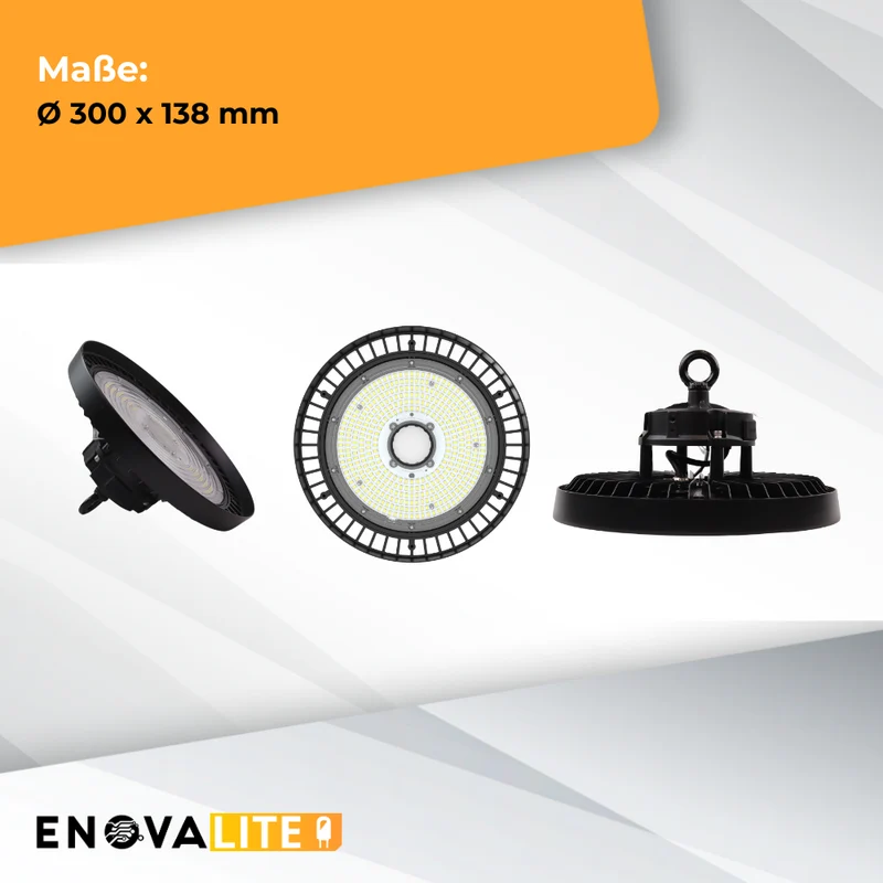 9er-Pack LED HighBay UFO, 200 W, 34000 lm, 4000 K (neutralweiß)
