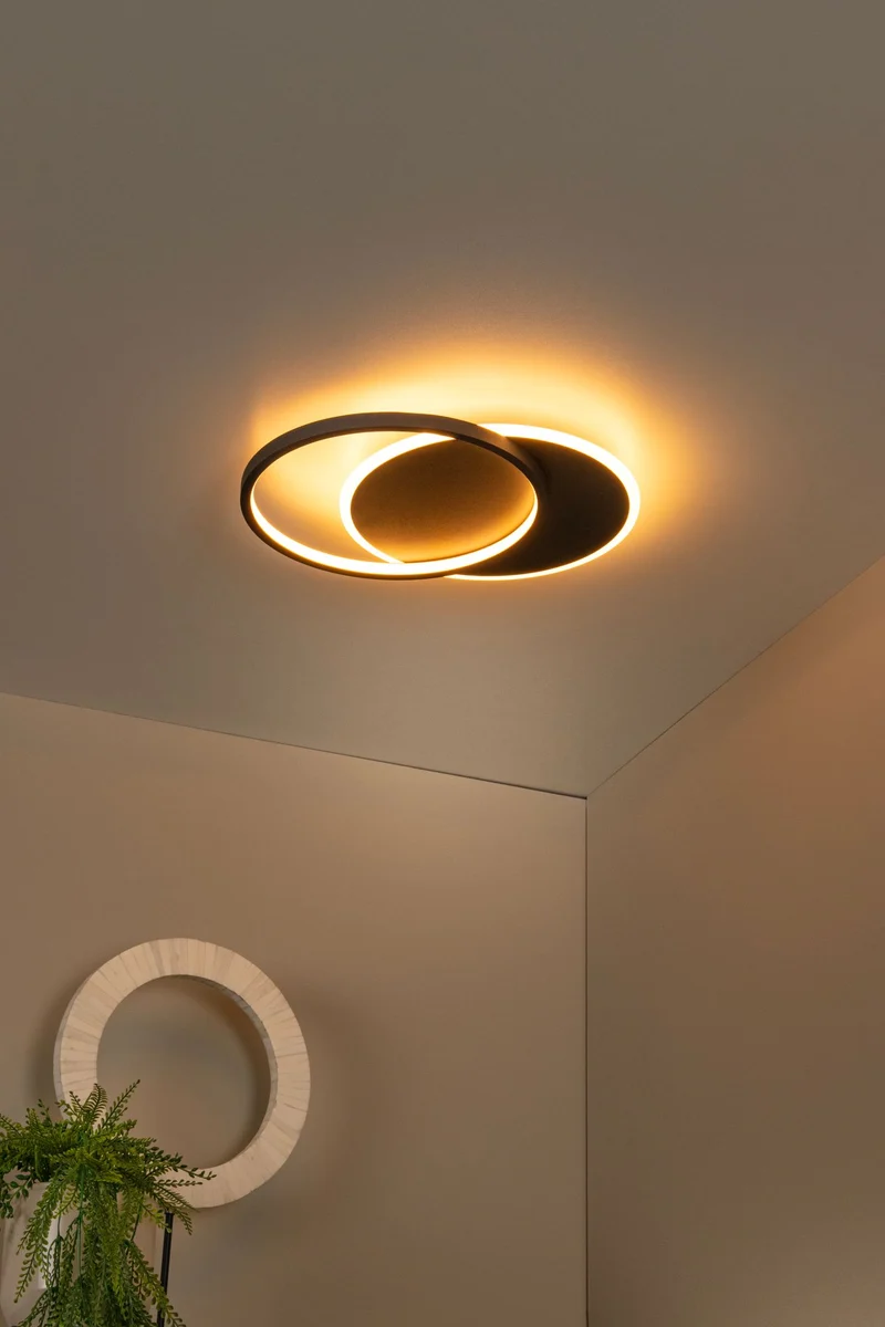 LED-Deckenleuchte Axelle mit 3 Dimmstufen Ø 29,5cm Schwarz