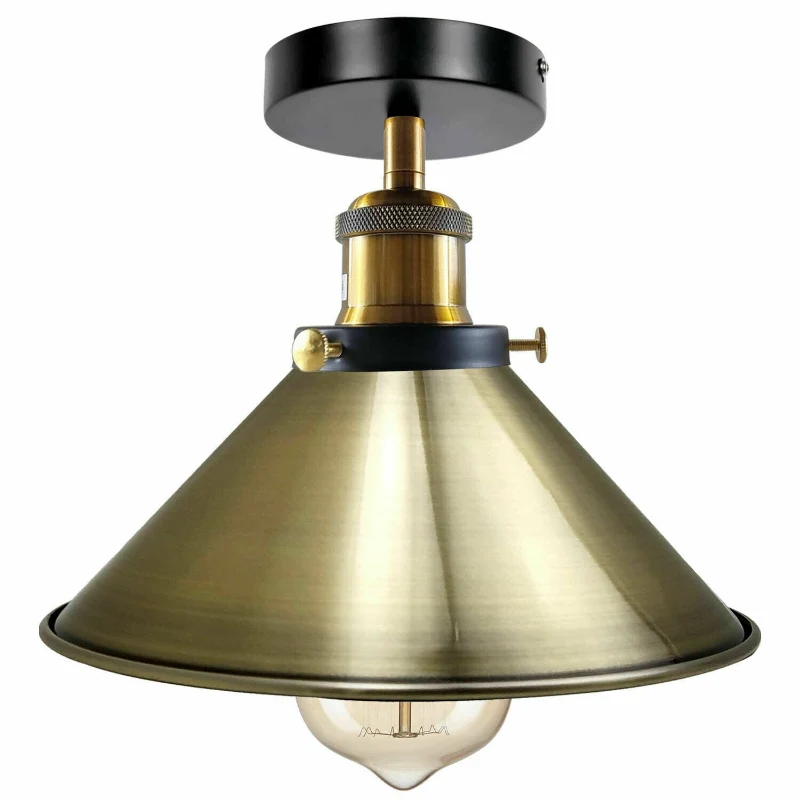 Grüne Messing LED Deckenleuchte Ø 22cm | E27 Fassung~2980
